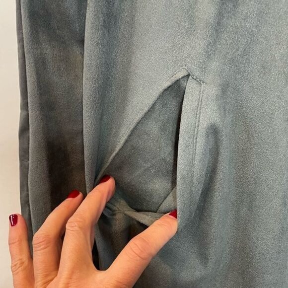 Blank NYC Gray Suede & Leather Drape Collar Jacket NWT Size Small - Picture 5 of 14